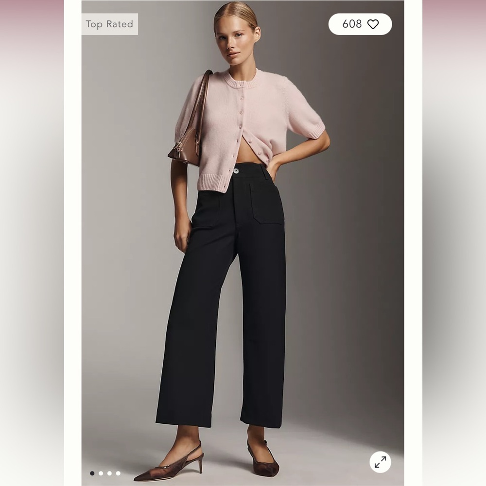 Anthropologie The Colette Crop Stretch-Twill
Pants by Maeve Black size 27